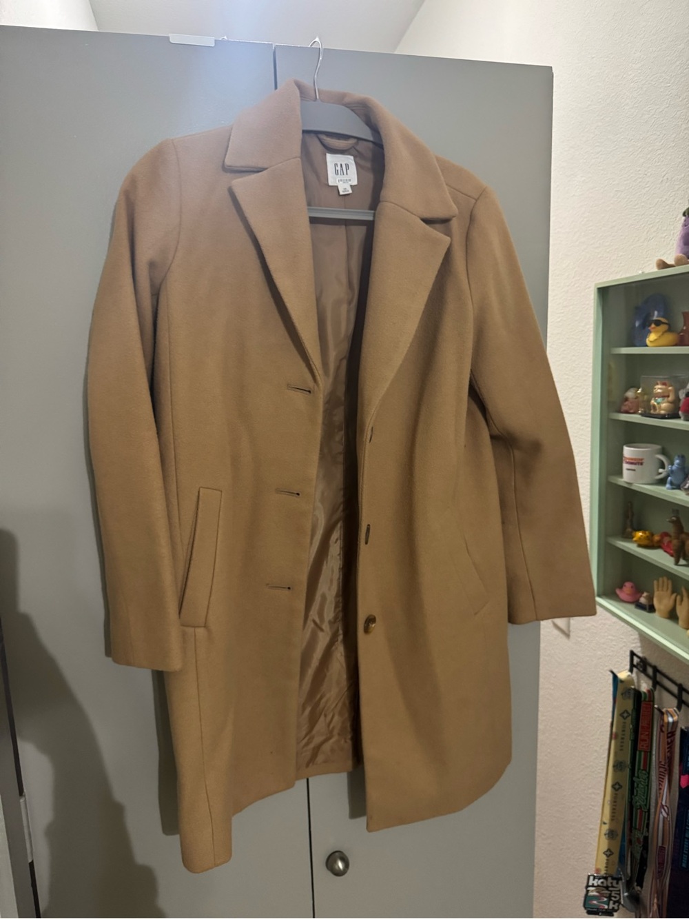 GAP Women’s Camel Wool-Blend Trench Coat